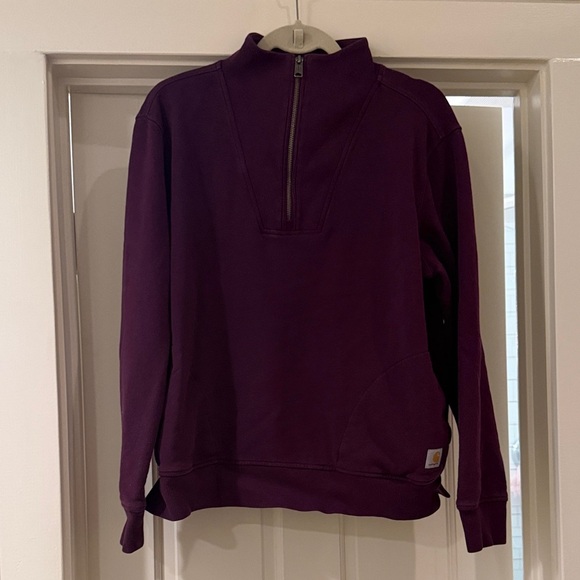 Carhartt Tops - Carhartt Women’s Dark Plum Half-Zip Sweatshirt